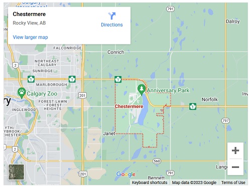 Chestermere Service Area Map